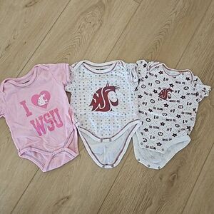 WSU Onesies 3-6 Months
